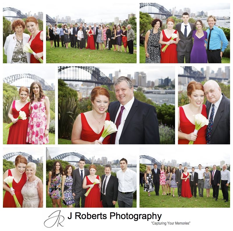 Family and group photographs at a wedding at clark park lavender bay - sydney wedding photography 